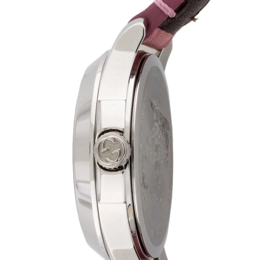GUCCI G TIMELESS EMBOSSED SIGNATURE PINK MONOGRAM GG WATCH